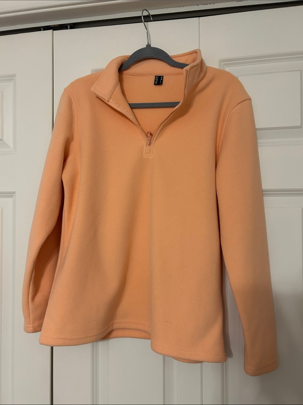 Peach Quarter-Zip Fleece Pullover